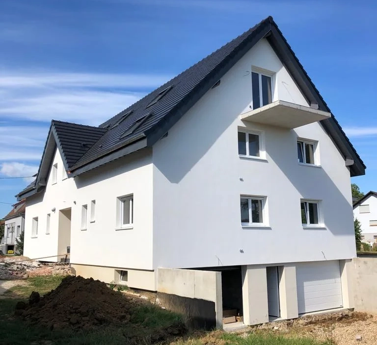 Pose d’un isolant thermique sur les murs extérieurs – chantier à Mommenheim