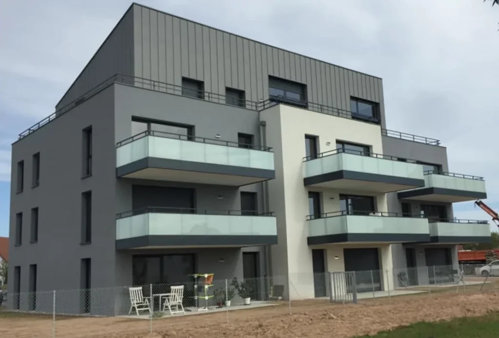 Pose d’enduit extérieur sur programme immobilier Alcys à Duppigheim