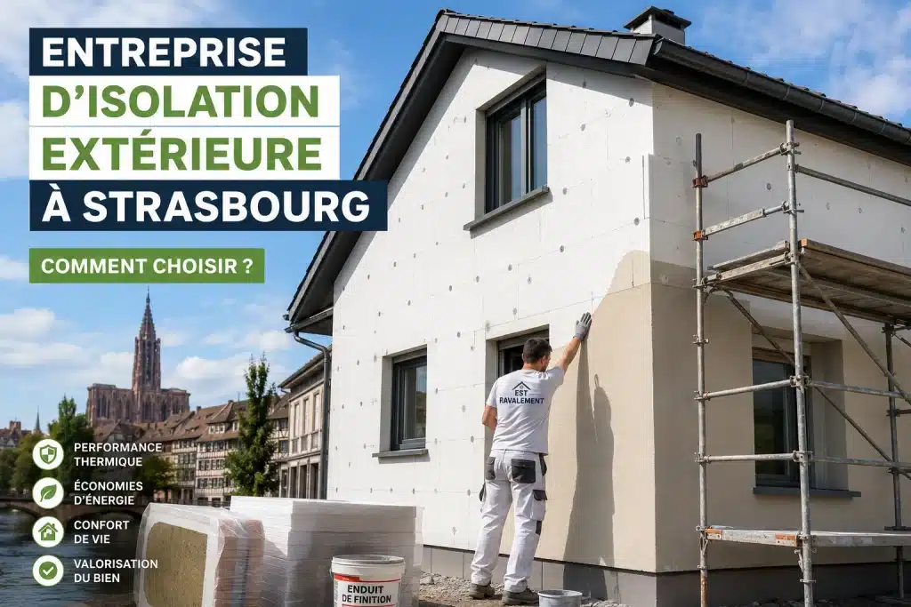 Entreprise d’isolation extérieure à Strasbourg réalisant une ITE sur une maison individuelle