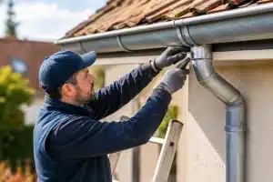 Réparation de gouttière en zinc à Haguenau sur une maison individuelle