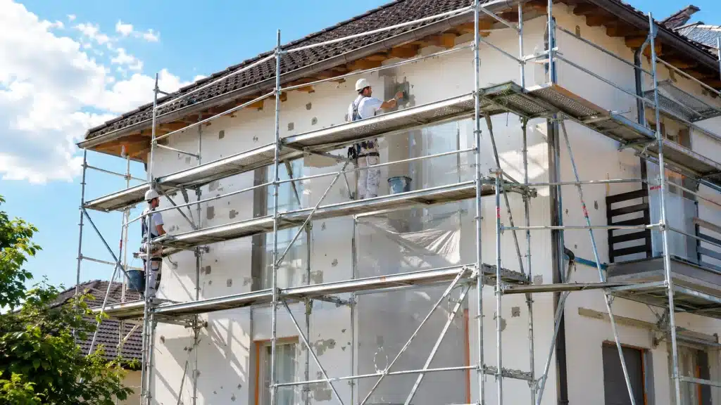 Location d’échafaudage pour travaux de façade sur une maison en Alsace