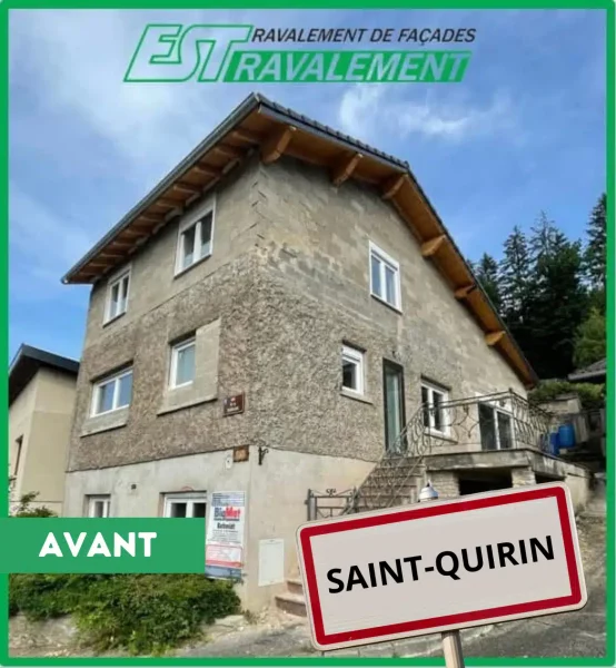 Façade d’une maison avant isolation thermique à Saint-Quirin